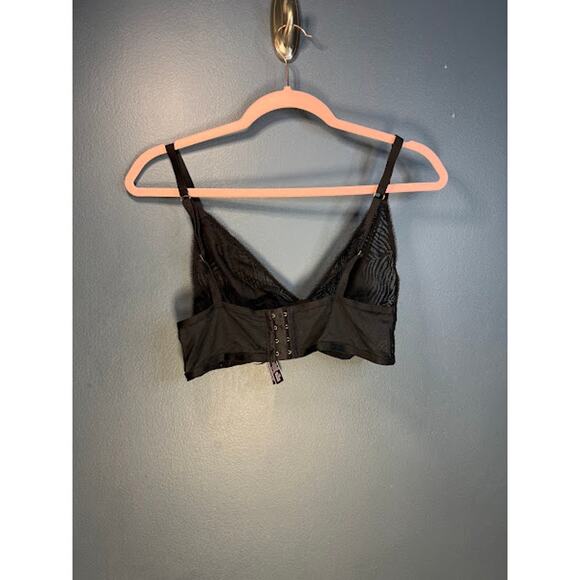 Victoria's Secret Bralette Women's Size Large Sheer Boning Sexy Goth Whimsygoth - Picture 2 of 7